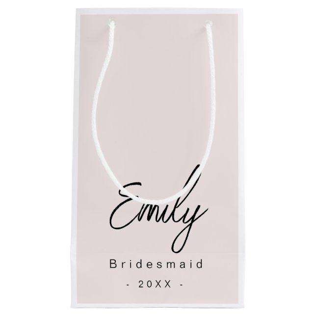 Sacola Para Presentes Pequena Bridesmaid Elegante - Pequena Saco-Presente | Cor- (Frente)