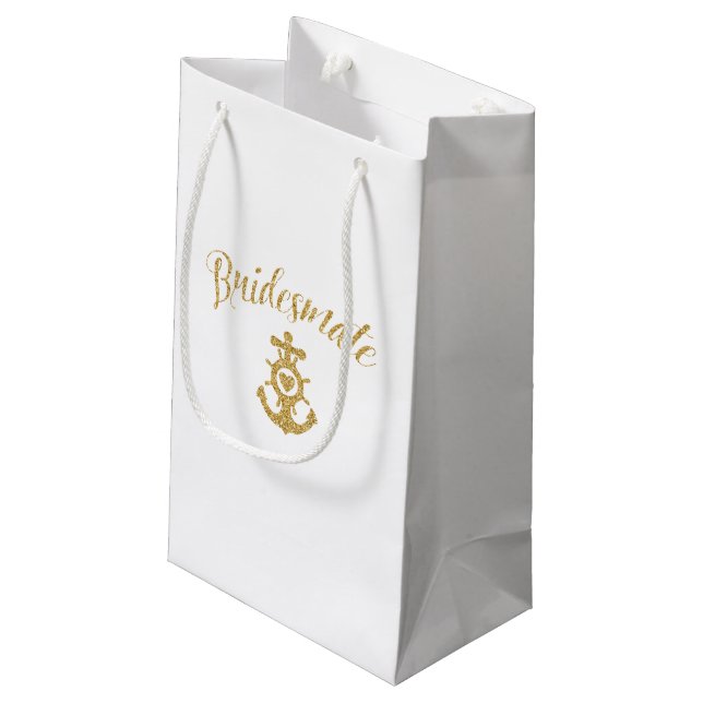 Sacola Para Presentes Pequena Bridesmaid Gift Bag - Bridesmate para o Casamento  (Verso inclinado)