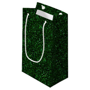 Sacola Para Presentes Pequena Brilho escuro do verde esmeralda