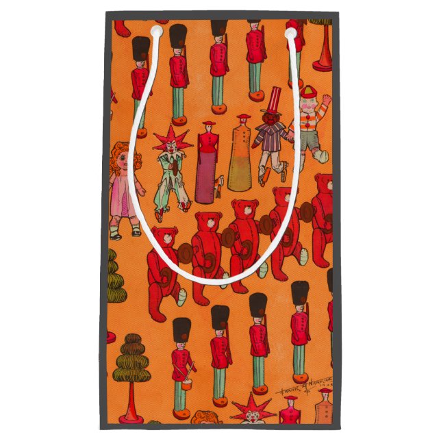 Sacola Para Presentes Pequena Brinquedos de Natal Brincadeiras (Frente)