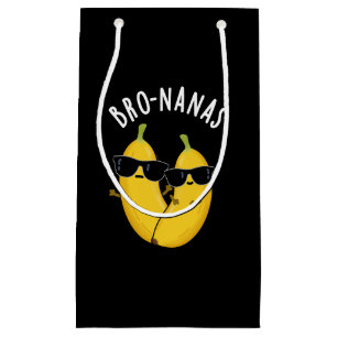 Sacola Para Presentes Pequena Bro-nanas Fruta Engraçada Banana Piada BG Escuro