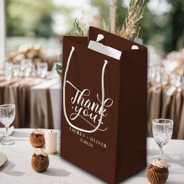 Sacola Para Presentes Pequena Brown | Obrigado Casamento Minimalista
