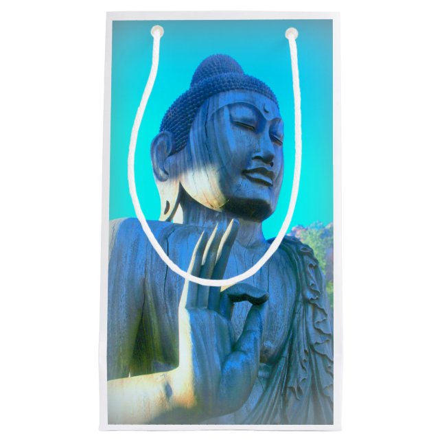 Sacola Para Presentes Pequena buda azul (Frente)