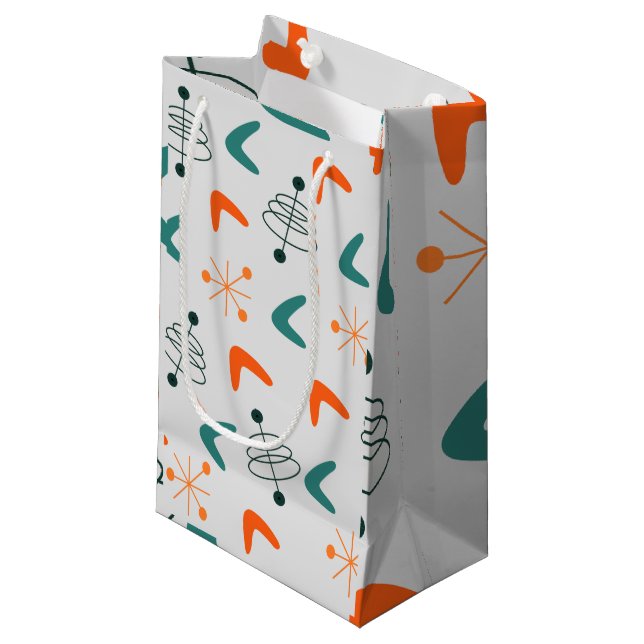 Sacola Para Presentes Pequena Bumerangas Atômicas Modernas do Século médio (Frente inclinada)