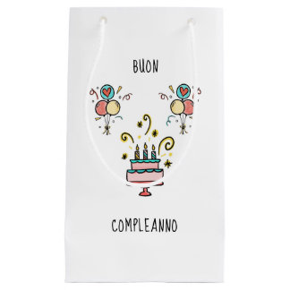 Sacola Para Presentes Pequena Buon Compleanno | Happy Birthday