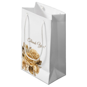 Sacola Para Presentes Pequena Buquê Neutro de Flor - Casamento
