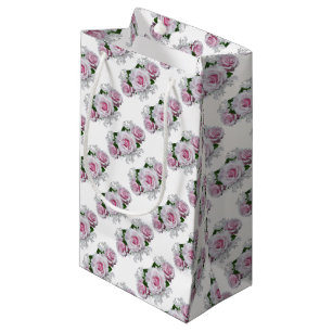 Sacola Para Presentes Pequena Buquê rosa rosa rosa