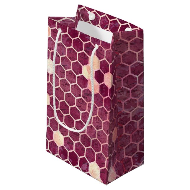 Sacola Para Presentes Pequena Burgundy Bee Series Design Nine (Frente inclinada)