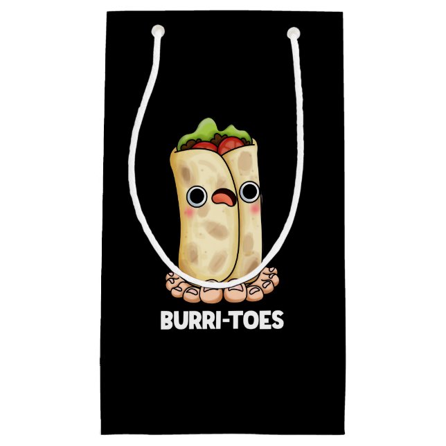 Sacola Para Presentes Pequena Burritoes Funny Burrito  Pun Dark BG (Frente)