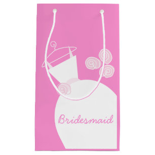 Sacola Para Presentes Pequena Cabeça Rosa Rosa de Casamento - Pequena Bridesmaid