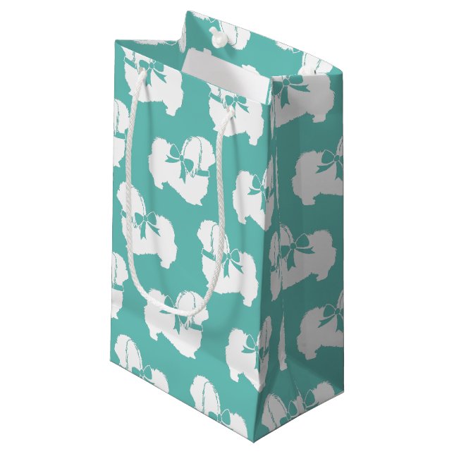 Sacola Para Presentes Pequena Cachorro de Pekingese (Frente inclinada)