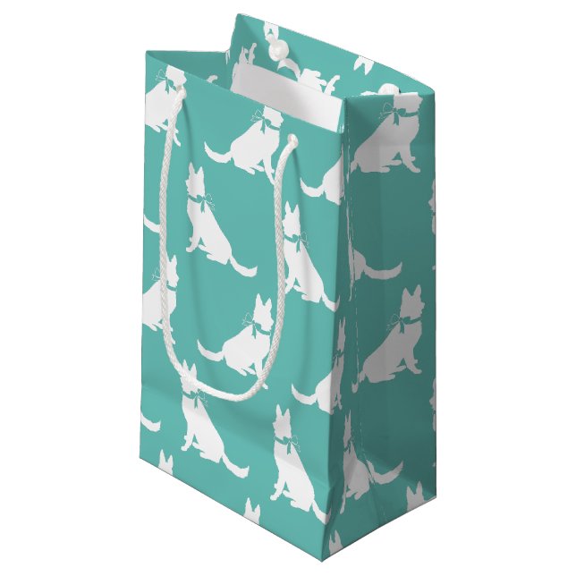 Sacola Para Presentes Pequena Cachorro german shepherd (Frente inclinada)