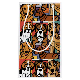 Sacola Para Presentes Pequena Cães legal de Emergência Funny Abstrato