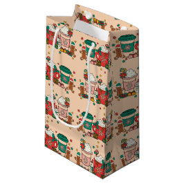Sacola Para Presentes Pequena Café Feriado - Bolsa de Presente Pequeno