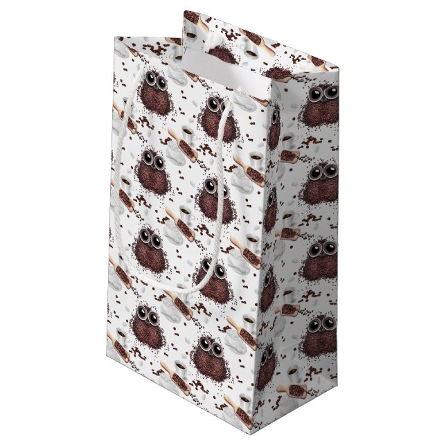 Sacola Para Presentes Pequena Café Lovers Night Owl (Verso inclinado)