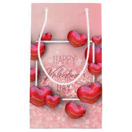 Sacola Para Presentes Pequena Caixa de Presente Pequeno com Glitter do Coração V