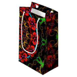 Sacola Para Presentes Pequena Caleidoscópio Flor Hibiscus I + a sua ideia