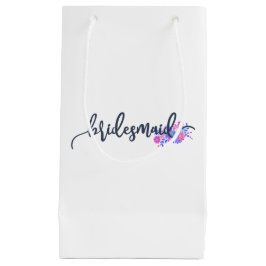 Sacola Para Presentes Pequena Caligrafia de Casamento de Bridesmaid Elegante | S