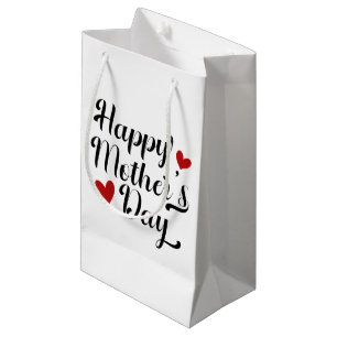Sacola Para Presentes Pequena Caligrafia simples e feliz do Dia de as mães Sac