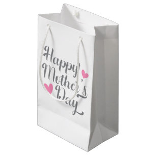 Sacola Para Presentes Pequena Caligrafia simples e feliz do Dia de as mães Sac