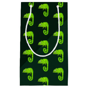 Sacola Para Presentes Pequena Camaleão bonito verde