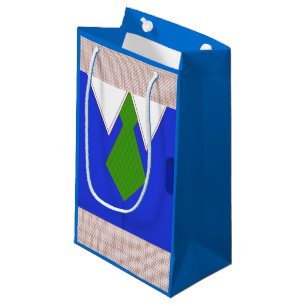 Sacola Para Presentes Pequena Camisa Azul e Gravata