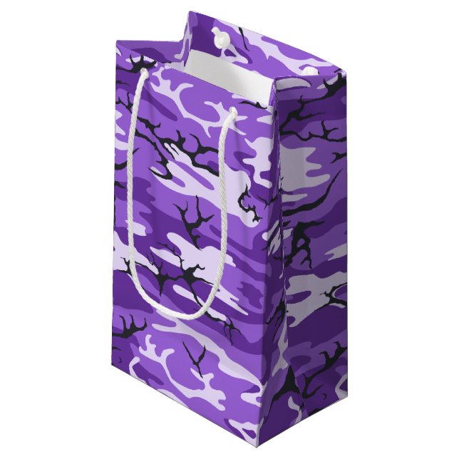 Sacola Para Presentes Pequena Camo roxo (Frente inclinada)