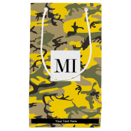 Sacola Para Presentes Pequena Camuflagem Amarela e Verde, Militar, Exército