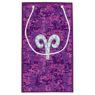 Sacola Para Presentes Pequena Camuflagem Cor-de-rosa - Sinal Zodiac
