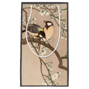 Sacola Para Presentes Pequena Cantarilho de Chickadebird asiático japonês