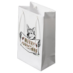 Sacola Para Presentes Pequena Cão de Natal: Feliz Natal!