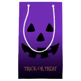 Sacola Para Presentes Pequena cara da lanterna do o do jaque no roxo