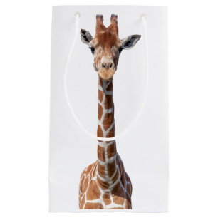 Sacola Para Presentes Pequena Cara de girafa bonita