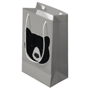 Sacola Para Presentes Pequena Cara do urso preto