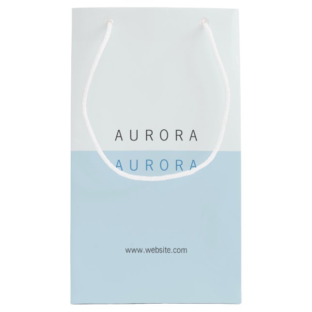 Sacola Para Presentes Pequena Cartão de Visita Azul Tom sobre Tom Minimalista (Verso)