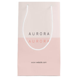 Sacola Para Presentes Pequena Cartão de Visita Minimalista Rosa em Duas Cores