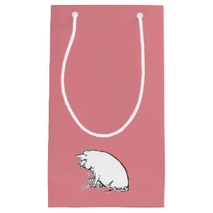 Sacola Para Presentes Pequena Cartografia Animal de Fazenda de Suíno Cachorro