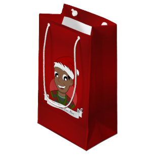 Sacola Para Presentes Pequena Cartografia de cara de Natal