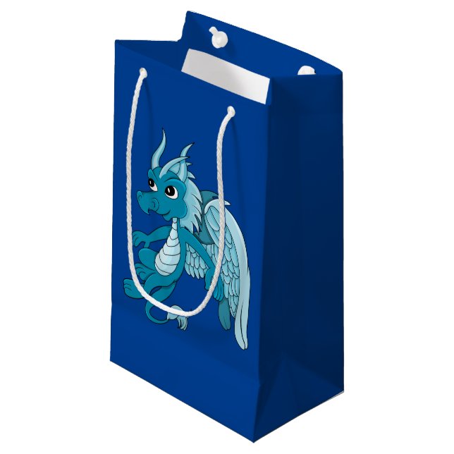 Sacola Para Presentes Pequena Cartoon Blue Dragon (Frente inclinada)