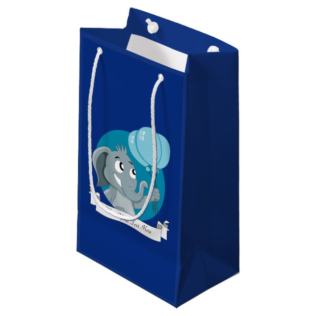 Sacola Para Presentes Pequena Cartoon de elefante (Frente inclinada)