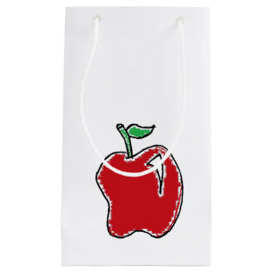Sacola Para Presentes Pequena Cartoon de Fruta de Maçã Vermelha desenhada à mão