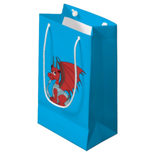 Sacola Para Presentes Pequena Cartoon Red Dragon (Frente inclinada)