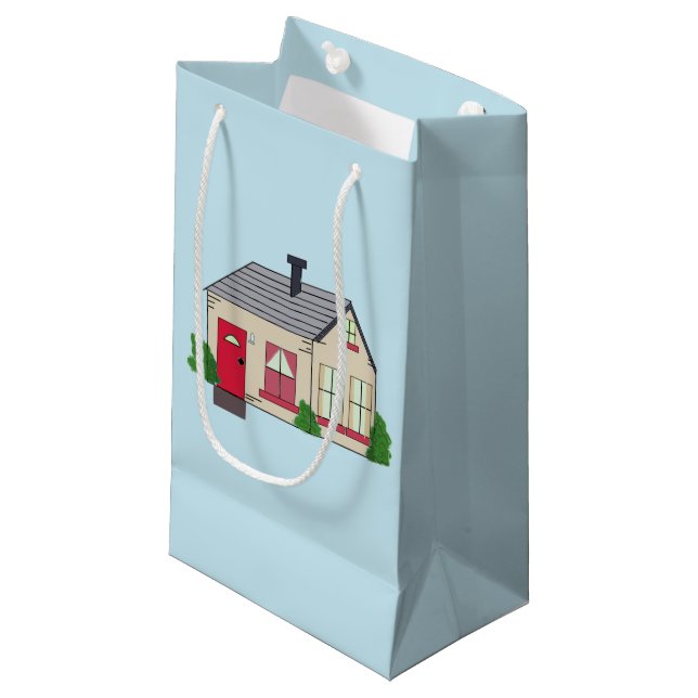 Sacola Para Presentes Pequena Casa Aconchegante (Frente inclinada)