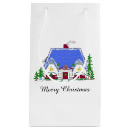 Sacola Para Presentes Pequena Casa de Natal