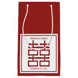 Sacola Para Presentes Pequena Casamento Chinês de Dupla Felicidade