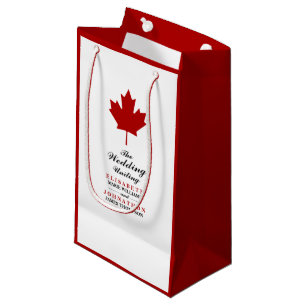 Sacola Para Presentes Pequena Casamento com Bandeira Canadense