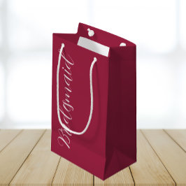 Sacola Para Presentes Pequena Casamento de Bridesmaid com Script Estilizado de V
