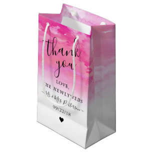 Sacola Para Presentes Pequena Casamento De Ombre Watercolor Obrigado Gift Bag -