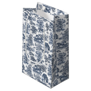Sacola Para Presentes Pequena Casamento de Túneis de Cavalo Azul-Chic, Elegante