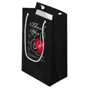 Sacola Para Presentes Pequena Casamento do Coração do Rico Moderno Chalkboard